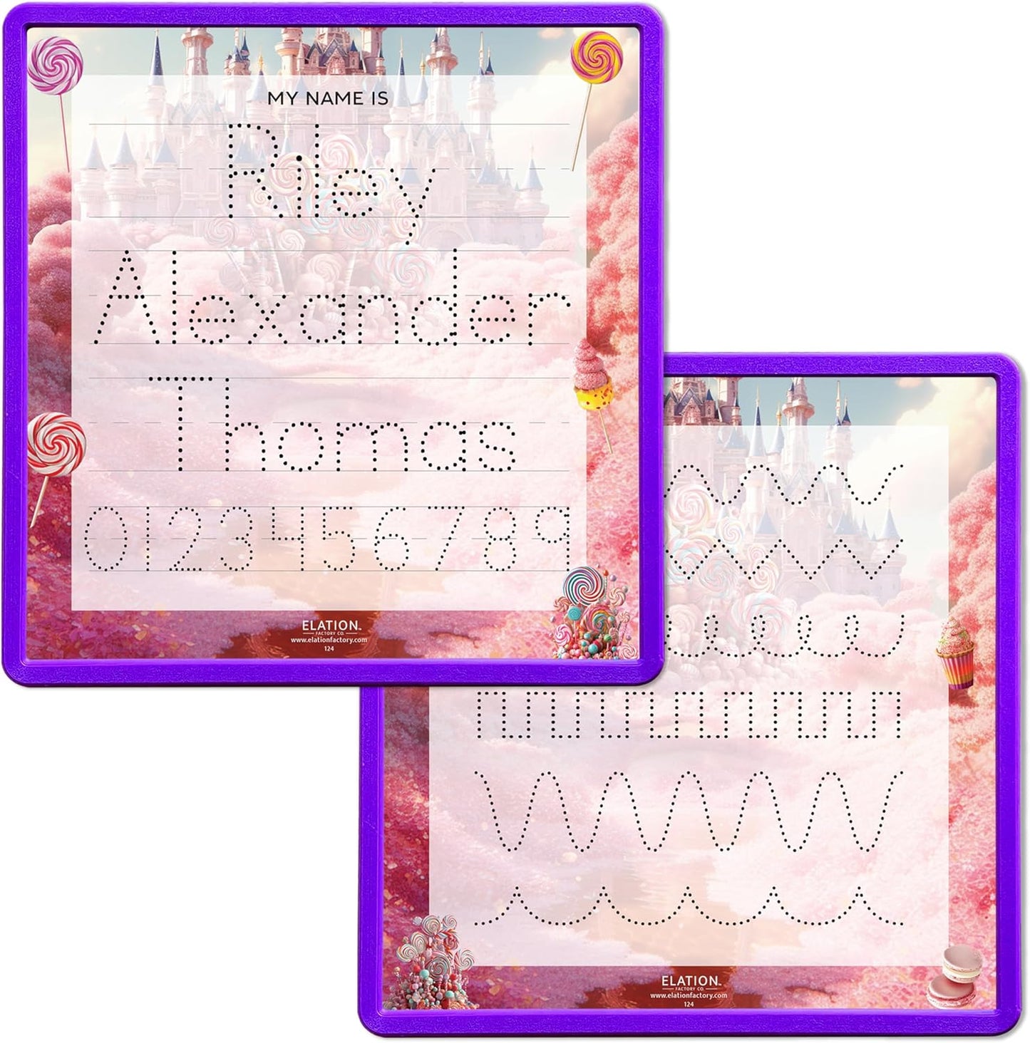 Kid's Name Tracing Board | Dry Erase Letter Tracing | Reusable Name Board | Alphabet Letters | Personalized | Candy Theme