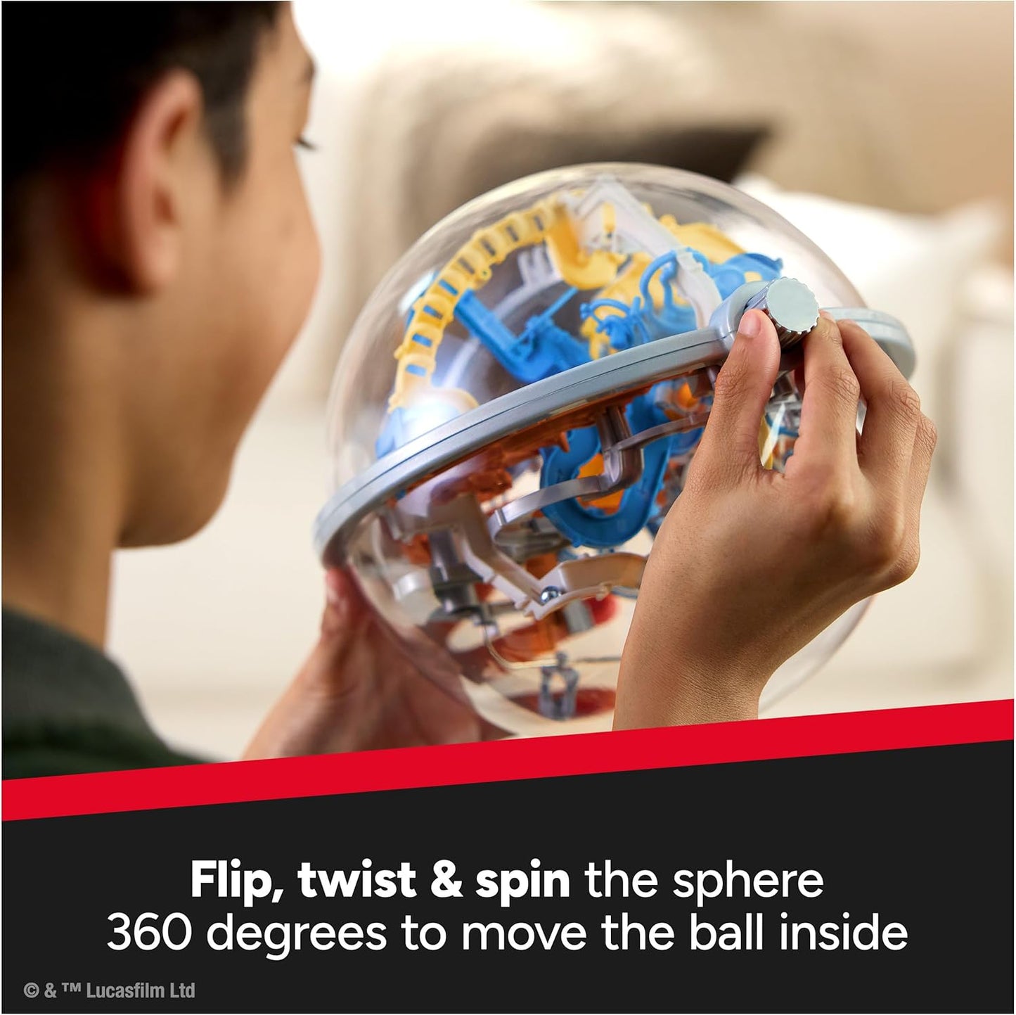 Rubik’s Cube, Rubik’s Tracks Star Wars, Mandalorian-Themed 3D Gravity Maze & 3D Puzzle Game with 80 Obstacles, Grogu Miniature Inside, Problem-Solving Challenging Brain Teaser Fidget Toy, Ages 8 & Up