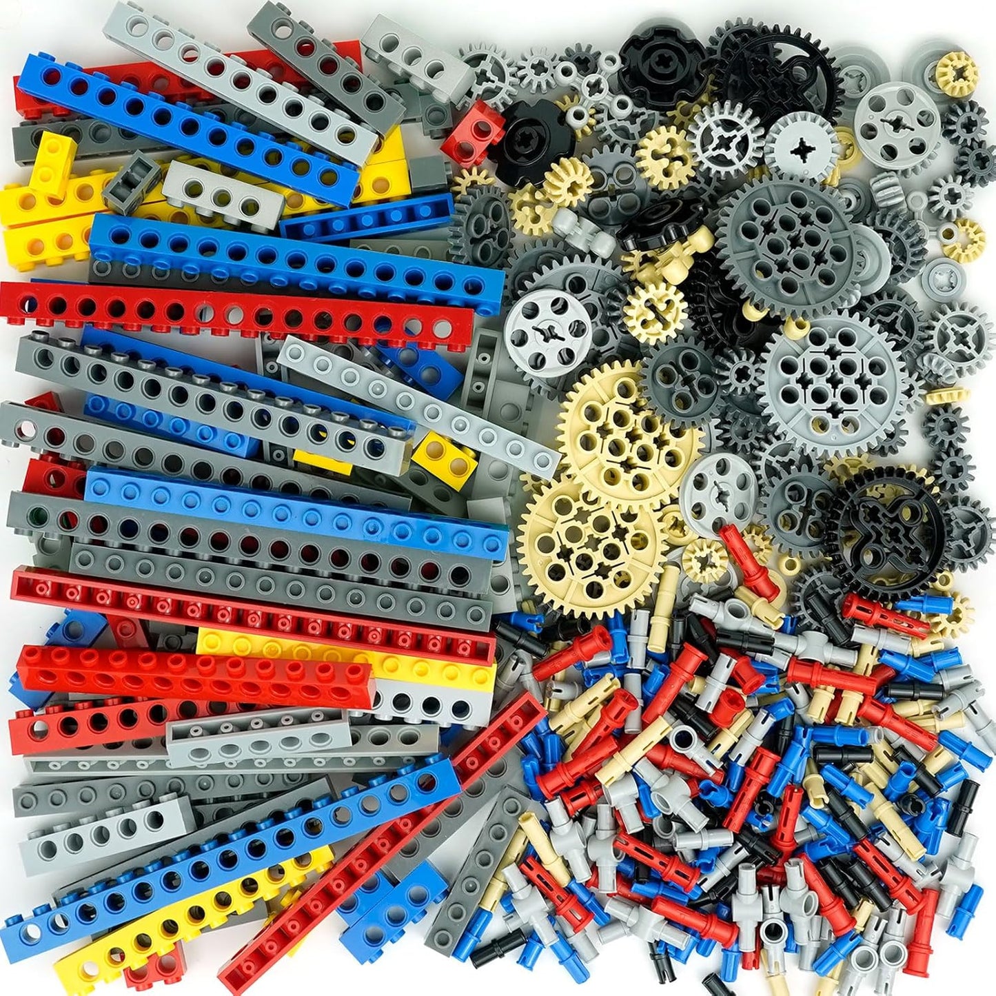 BroTex Technical-Parts-Beams-Gears Bricks Bulk Pins Connectors, Compatible with Car-Motors Accessories Building Blocks Sets MOC Buildings Toys for Adults Kids Age 6+ Toys