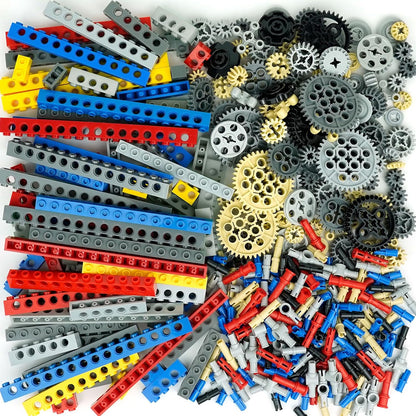 BroTex Technical-Parts-Beams-Gears Bricks Bulk Pins Connectors, Compatible with Car-Motors Accessories Building Blocks Sets MOC Buildings Toys for Adults Kids Age 6+ Toys