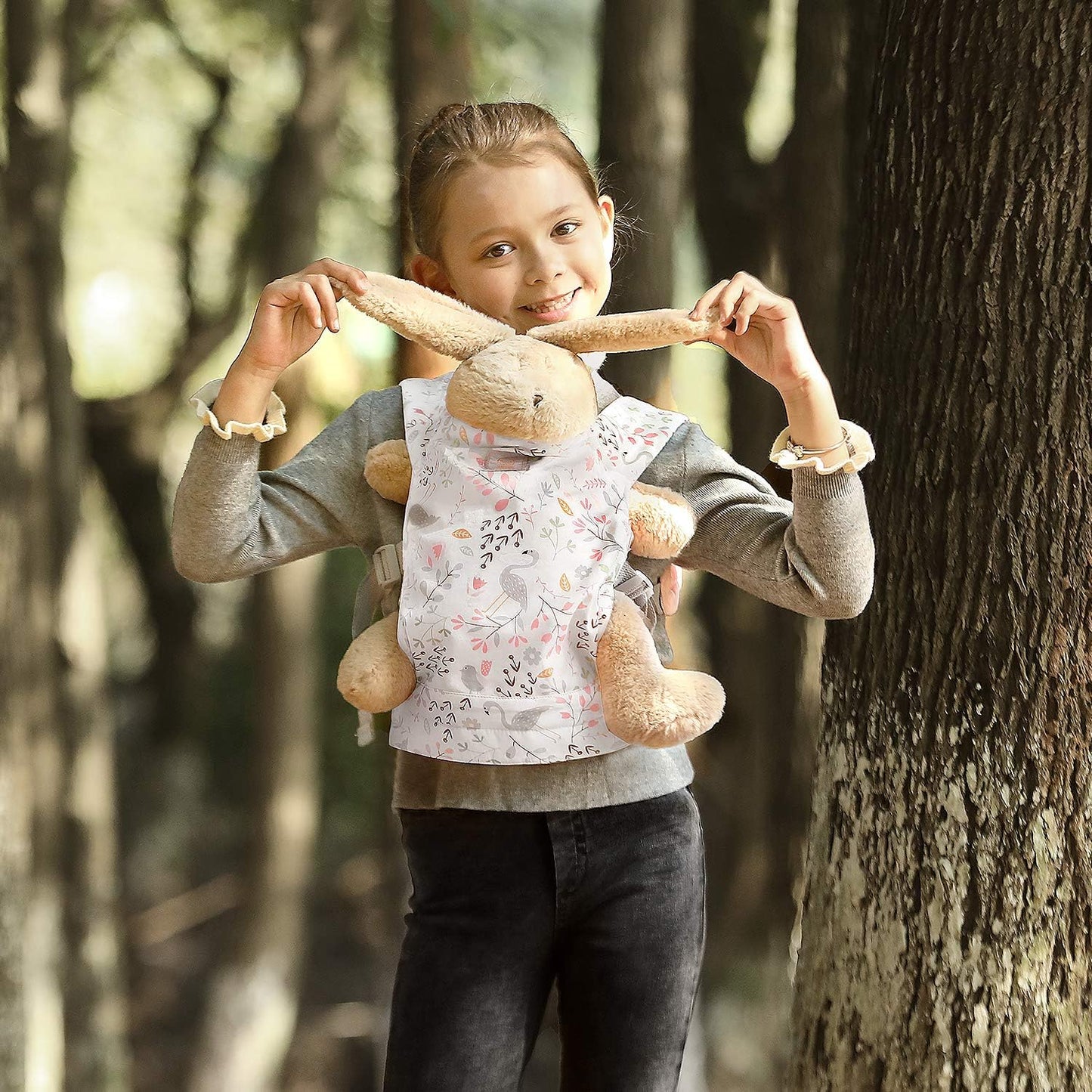 GAGAKU Doll Carrier for Kids, Toy Baby Doll Carrier, Reborn Dolls Carrier Toy Baby Sling with Adjustable Straps, Baby Doll Accessories - Green - Camellia