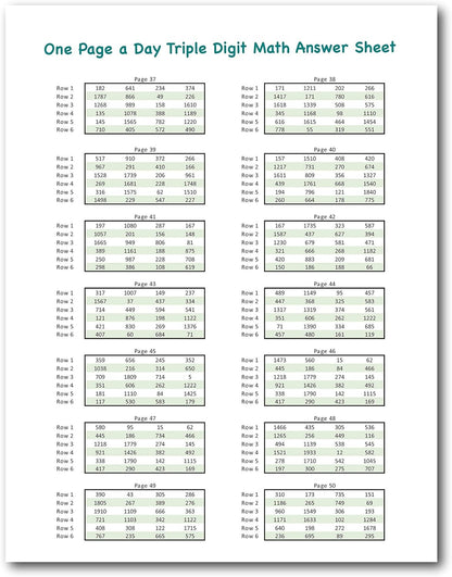 Channie's One Page A Day Math Workbook, Triple Digit Math Practice Worksheets, 50 Pages Front and Back, 25 Sheets, Grades 2nd and 3rd, Addition and Subtraction workbook , Size 8.5” x 11”
