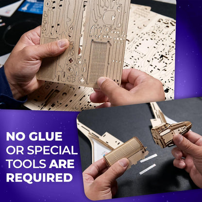 UGEARS NASA Saturn V 3D Puzzles for Adults - Wooden Model Kits for Adults Model Rocket Full Kit Space Shuttle Model Aerospace Engineering Gifts Brain Teaser, Hobby Set