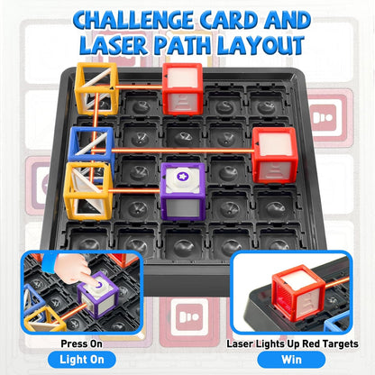 2026 New Laser Maze Reasoning Game STEM Toys for 8-13 Year Old Kids Reasoning Laser Game with 60 Challenge Levels Puzzle Games Learning Education Toys Board Thinking Logic Games Ideal Children Gift
