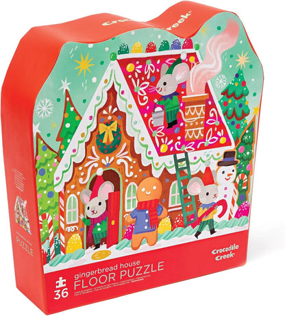 Crocodile Creek 36-Piece Jigsaw Floor Puzzle - Shark Reef - for Kids Ages 3-5 - Heavy-Duty Shaped Box for Storage - 24" W x 18" H Finished
