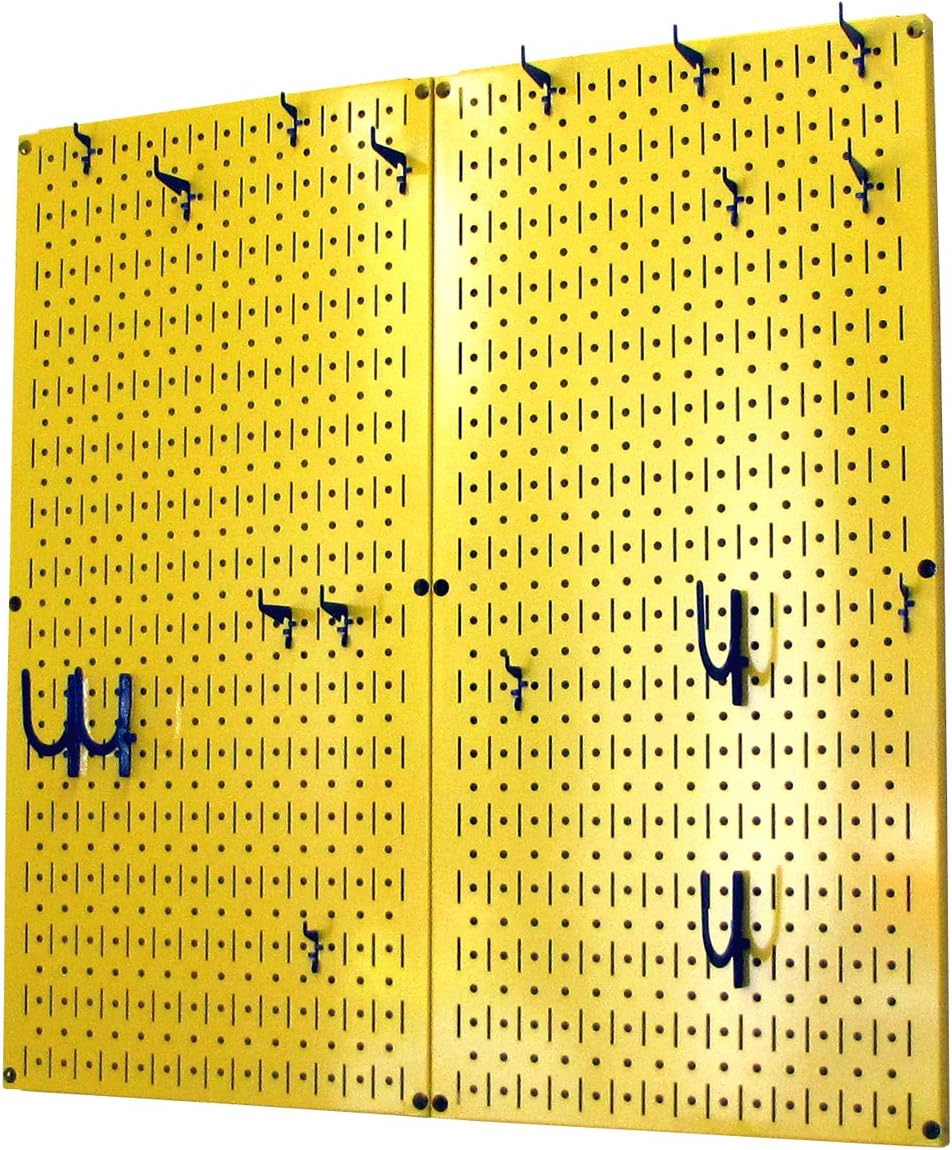 Wall Control Kitchen Pegboard Organizer Pots and Pans Storage Rack Organization Kit with Green Pegboard and White Accessories