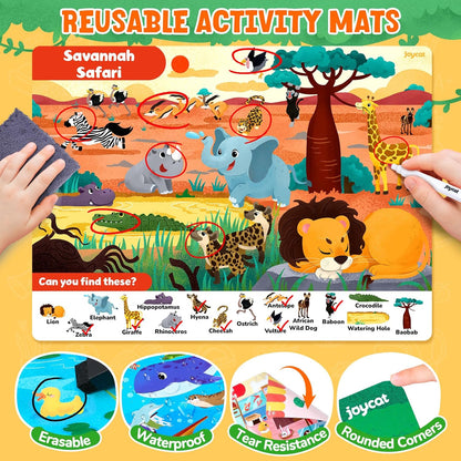 JoyCat Search and Find Activity Books, Animal Preschool Learning Activities for Toddlers & Kids, Travel Toys for Road Trip Car and Airplane, Busy Toy, Educational Game Gifts for Boys Girls Ages 3-5