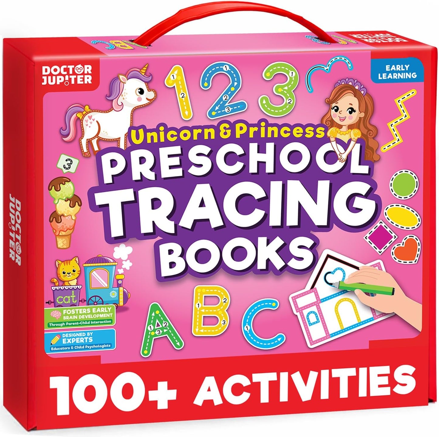 Doctor Jupiter Preschool Tracing Books for Kids Ages 3-5 | 100+ Wipe-Clean Learning Activities - Kindergarten Workbook with Lines, Shapes, Letters & Numbers | Educational Toys, Writing Practice