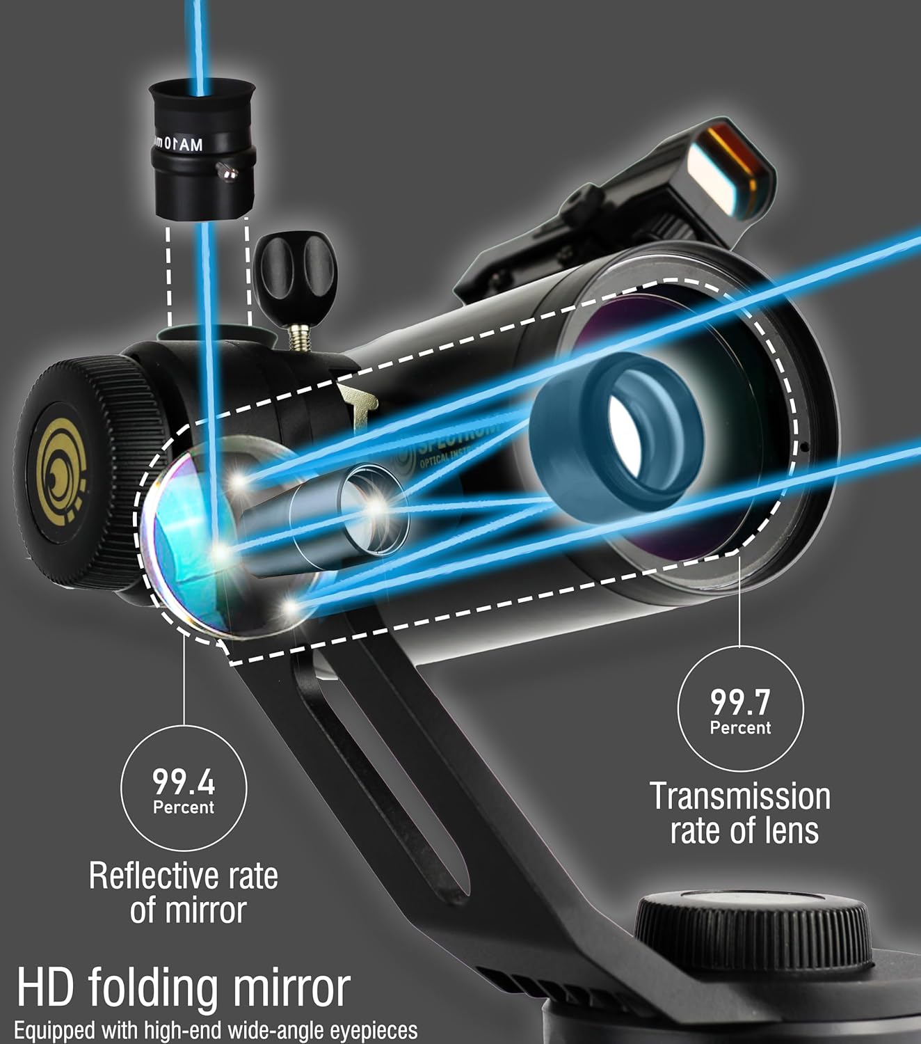 SpectrumOI Telescope for Kids, Telescope for Adults Astronomy Gifts for Kids 8-12 - Premium Refractor 70mm Aperture with Carry Bag and Phone Holder