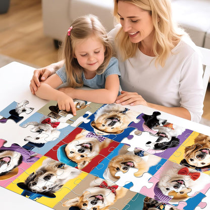 Jumbo Floor Puzzle for Kids,48 Piece Funny Dog Jigsaw Puzzles,Learning Educational Toys for Toddlers Ages 3-5,Puppy Theme Puzzles Children Easter Gift for Boy Girl Ages 4-8