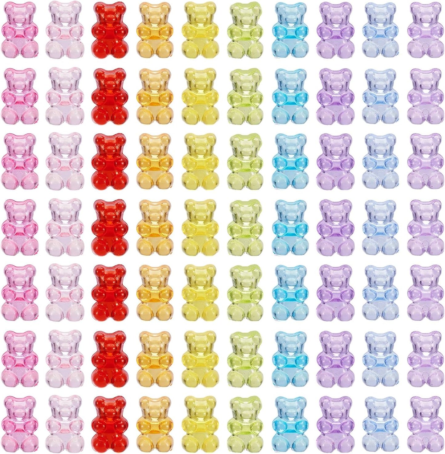 Kissitty 100Pcs Clear Acrylic Bear Beads Cute Bears Loose Beads Bulk Transparent Gummy Bear Spacer Bead Counting Bears for Bracelet Adults Necklace Earring Crafts Bag Key Chain DIY Jewelry Making