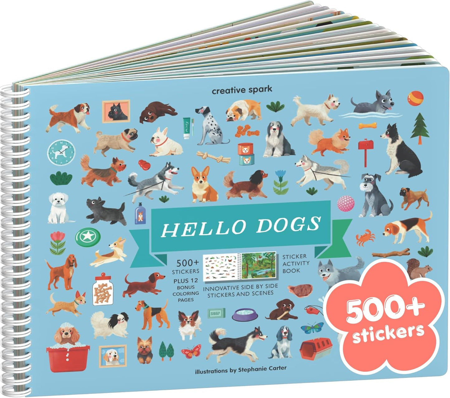 Animals Habitat 500+ Kids Sticker Book by Cupkin Toddler Airplane Travel Activity Coloring and Sticker Book, Road Trip Essentials, 12 Coloring Pages + 12 Scenes for Ages 2–8 Years - Colors B