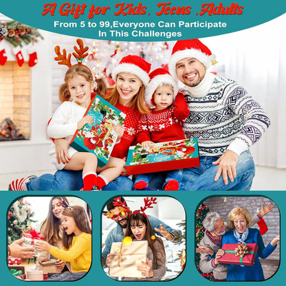 Advent Calendar 2025 Brain Teaser for Kids & Adults - 24 Days of Metal Puzzle Ring & Wooden Toy Games, Christmas Countdown with Mind IQ Logic Challenges, Unlock Interlock Gift for Boys Girls Teens