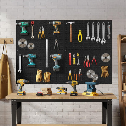 Peg Board, 2 Pack Metal Pegboard Panels Pink Pegboards Wall Organizer with Frame Large Heavy Duty Peg Board with Hooks for Walls Home,Garage Tool Storage,Office Organization,Kitchen 24”×16”