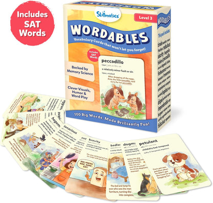 Skillmatics Vocabulary Flash Cards for Kids - Learn 100 Words with Wordplay, Visuals, & Soundplay, Educational Gift for Ages 8, 9, 10 & Up, Screen-Free Language Game