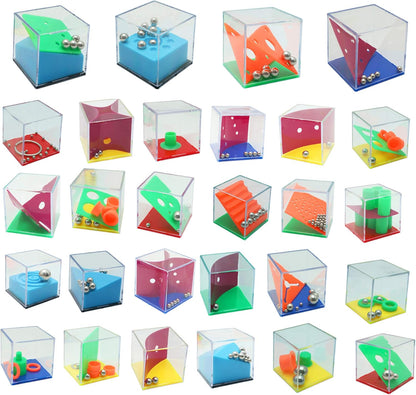 THE TWIDDLERS 12 Pack Brain Teaser Puzzle Cubes, Kids Party Favors - Assorted Difficulty Levels, Christmas Goodie Bag Fillers, Birthday Party Toys, Educational Classroom Prizes, Gifts for Boys Girls