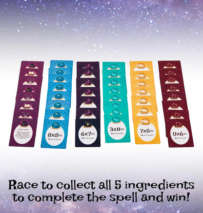 Wizard Times Multiplication Game - Math Games for Kids 8-12 - Fun Multiplication Board Game for Learning Times Tables 0-12 - Math Facts Games for 3rd 4th 5th Grade