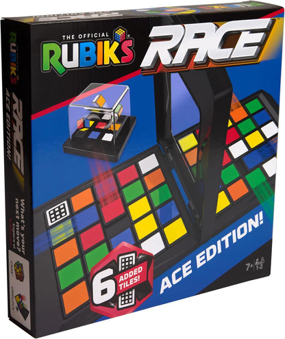 Rubik’s Cube, Rubik's Race, Ace Edition, Classic Fast-Paced Puzzle Strategy Sequence Board Game, Problem-Solving Brain Teaser, Color-Matching Game, 2 Players, for Adults, Teens, Kids Ages 7 & Up