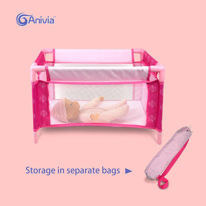 Anivia Stroller Toy Collection Doll Stroller Baby Doll Accessories for Toddlers 1-3Heart Design Gifts for Toddlers and Girls Toy Stroller