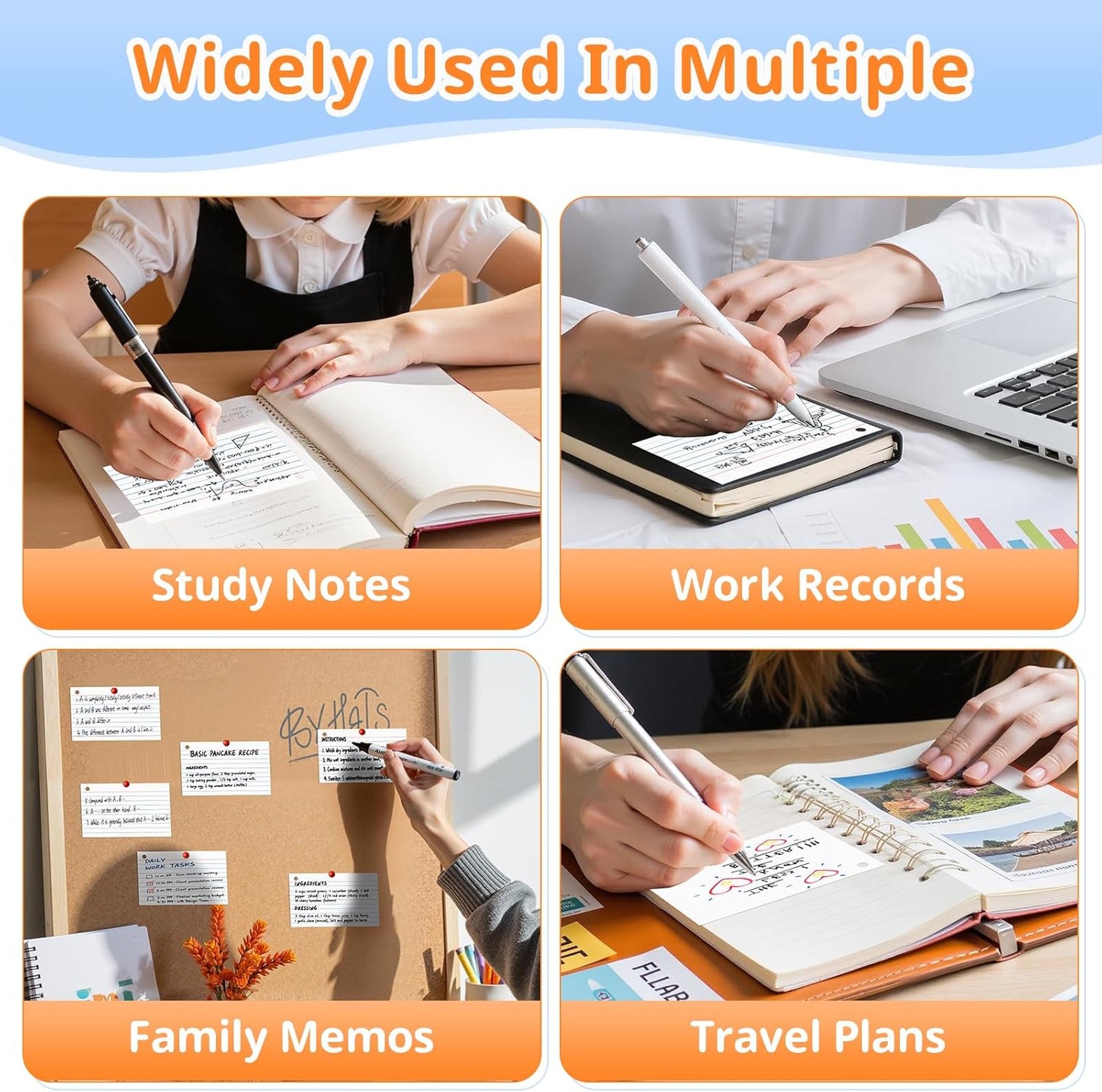 Index Cards 3x5 Inches, 300 PCS, Colored Flash Cards With Ring, Punched Lined Study Card Ruled Flashcards Notecards, Ruled Front And Blank Back, Note Card for School, College And Home