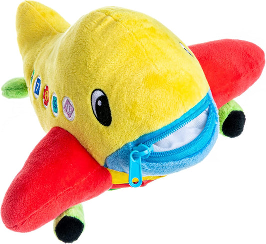 Buckle Toys - Bolt Airplane - Identify Shapes and Colors - Develop Fine Motor Skills - Storage for Small Items - Airplane Travel Essentials for Kids