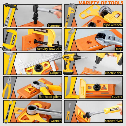 Kids Tool Set – Zealous 48 pcs Toddler Tool Set with Tool Box & Electronic Toy Drill, Pretend Play Kids Toys, Toy Construction Tools for Kids Ages 3,4,5,6,7,8 Years Old (A-Orange)