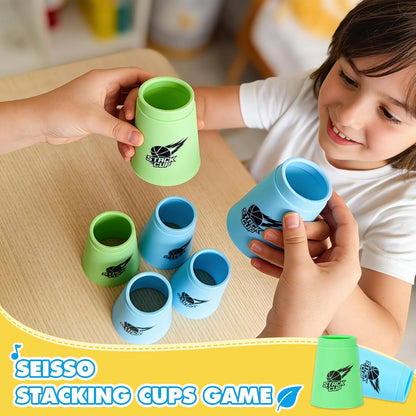 SEISSO Quick Stacking Cups, Stacking Cup Set Classic Stack Training Game Toys,12PCS Purple Stacking Cup Set for Boys Girls Kids