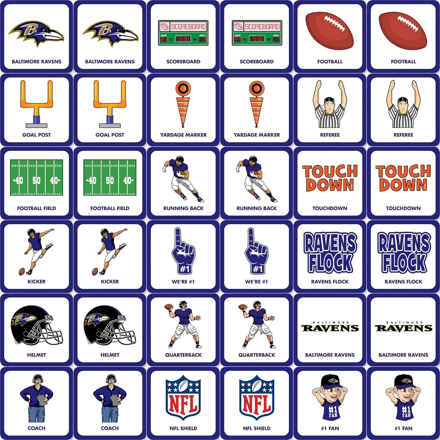 MasterPieces Sports Games - NFL Matching Game - Game for Kids and Family - Laugh and Learn