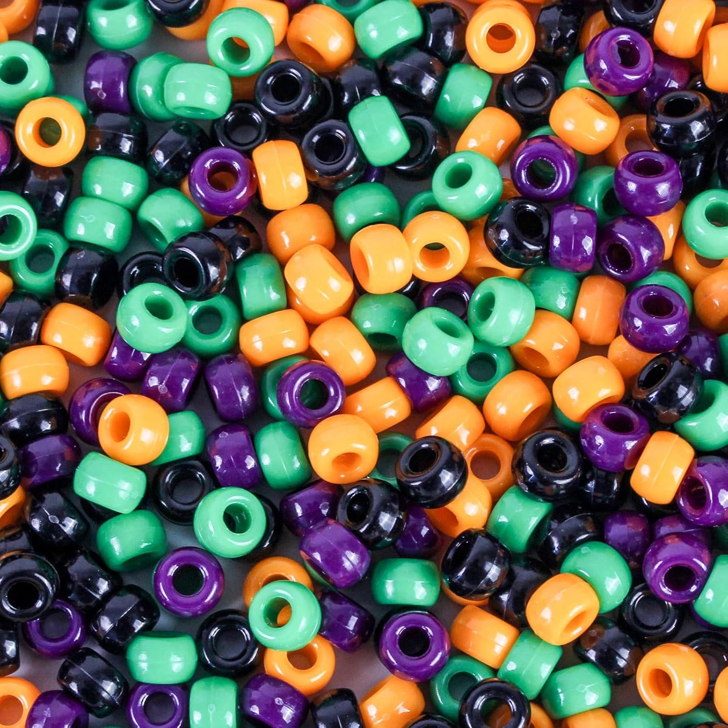2000 Pcs Multi-Colored Glitter Pony Beads, 6x9mm, Round, Acrylic, Loose Beads, Perfect for Bracelets, Jewelry Making, Crafts