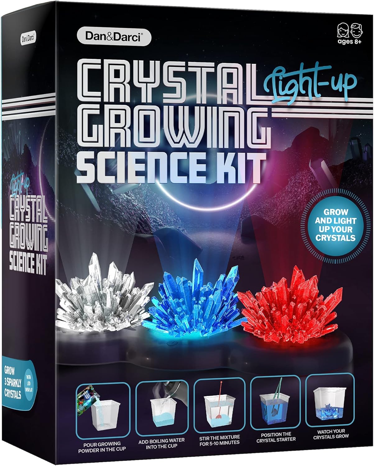 Crystal Growing Kit for Kids - Science Experiments for Boys and Girls Ages 6-12 Year Old Girl Gifts - Boy Toys STEM Crafts Activities, DIY Projects - Gift for Kids Age 6 7 8 9 10 11 12
