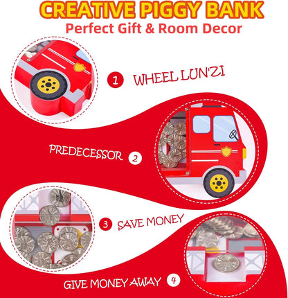 Wooden Globe Piggy Bank for Boys Kids Girls Clear Real Money Coin Bank Toy Toddler Birthday