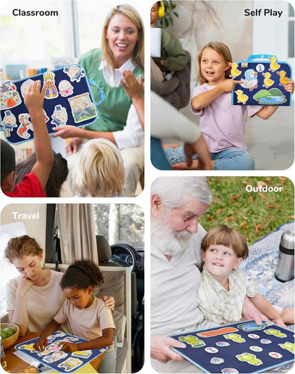 CHEFAN 12 Pack Felt Board Bible Stories Pieces,Flannel Board Stories for Preschool Activities Included a Felt Bag