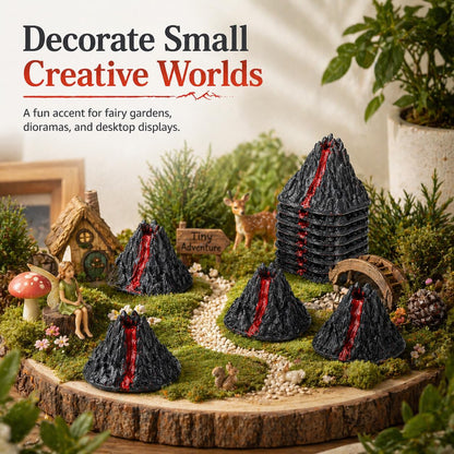 NUOBESTY 10Pcs Mini Volcano Model, Volcano Toy Scene Props for Dinosaur Habitat, Animal Scene, Sand Tray, Diorama, Fairy Garden, Desk Display, School Project, 3.15 x 2.76 x 2.36 in