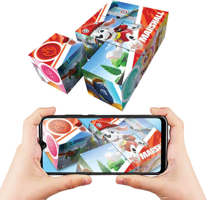 Abacus Brands Holotoyz Paw Patrol AR Puzzle Cubez - Magic Augmented Reality Hologram Puzzles Come to Life with Smart Phone - 4D Learning Play for Kids