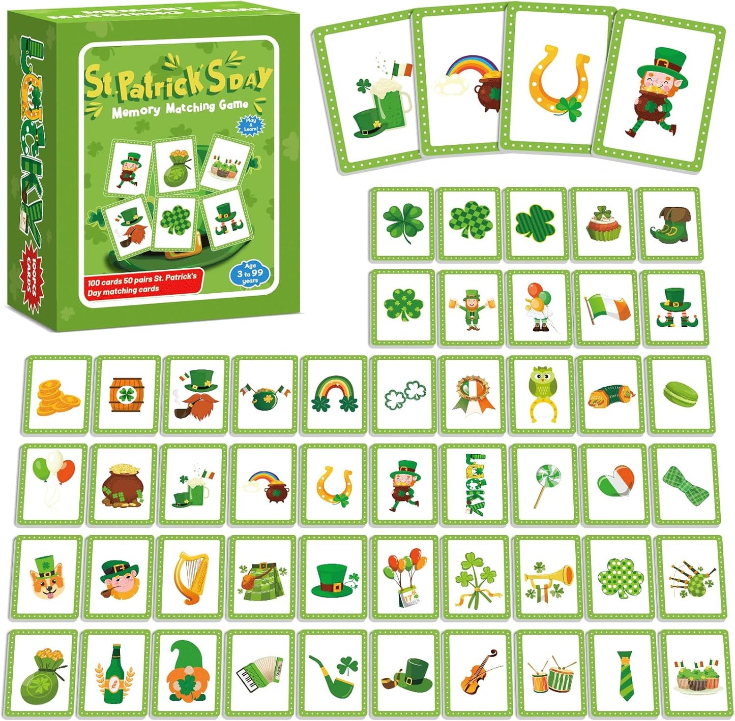gisgfim 100 PCS Memory Matching Game Famous Paintings Concentration Memory Card for Adults Learning Educational Game A Fun & Fast Artworks Theme Matching Games