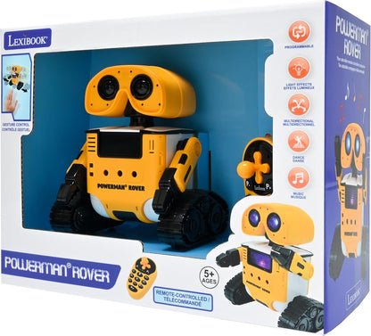 LEXiBOOK Powerman Max - Remote Control Walking Talking Toy Robot STEM Programmable Dances Sings Telling 10,000 Stories 300+ Learning Quiz Shooting Discs and Voice Repeat for Kids 4+ - ROB80EN, White