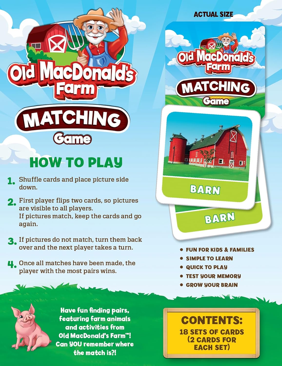 MasterPieces Officially Licensed CAT Picture Matching Card Game for Kids and Families
