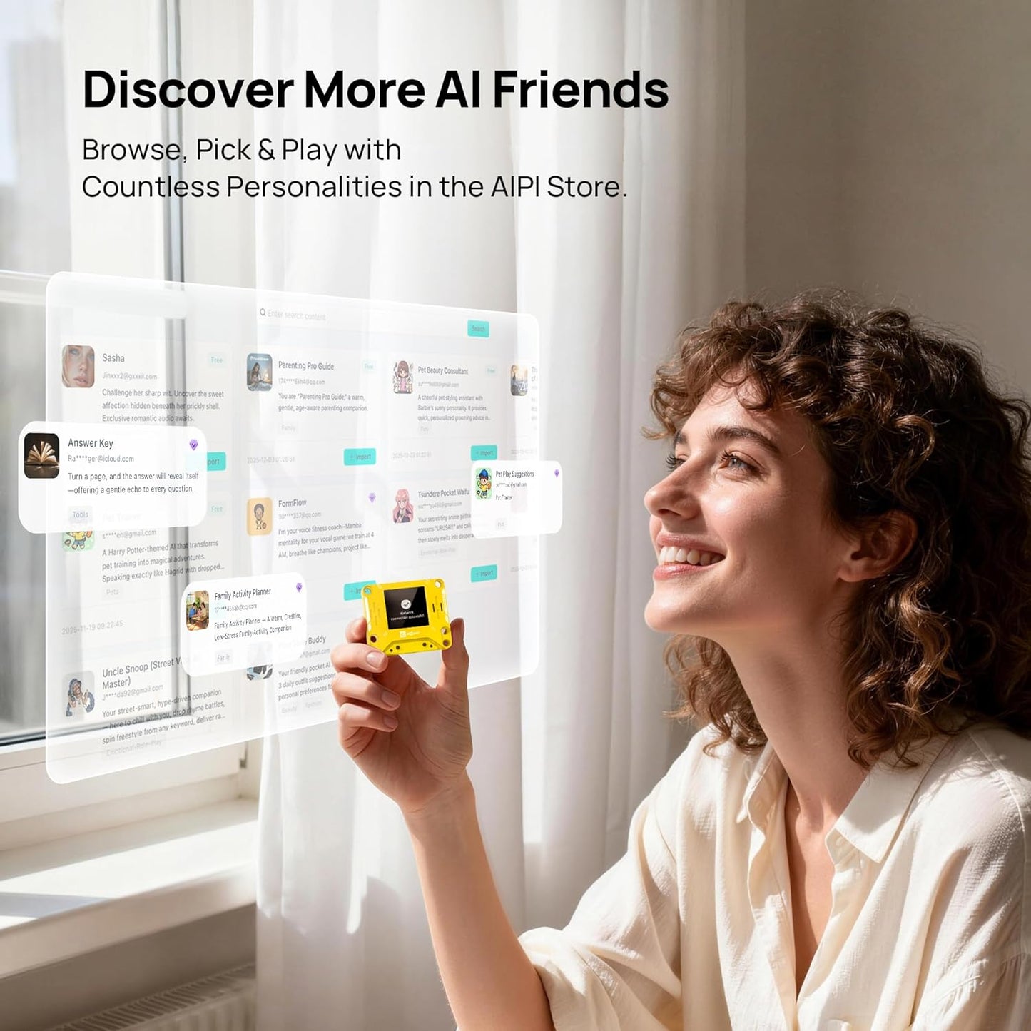 AIPI-Lite AI Robot, Smart Customizable Character with Voice Cloning, GPT Model Access, Memory Storage, and Real-Time Interactive Reactions