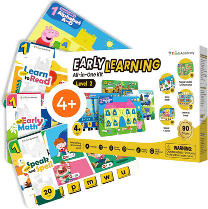 Think Academy Level 2 Flash Cards for Kids Ages 4+, Compatible with Learning Pad, Montessori-Inspired Learning Toys to Learn Phonics, Early Math, Logic, Teamwork & Daily Life