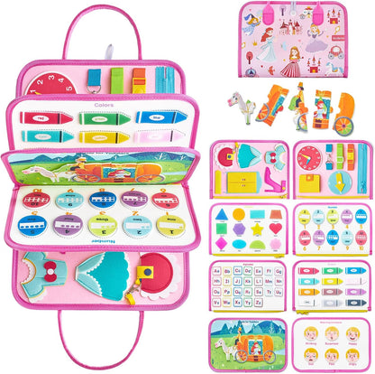 Freebear Busy Board Toddler Travel Toys Sensory Toys for Toddlers 1 2 3 4, Montessori Learning Toys for Toddlers Activities Board, Educational Toys for 3 4 Year Old Boys Girls Gift, Dinosaur