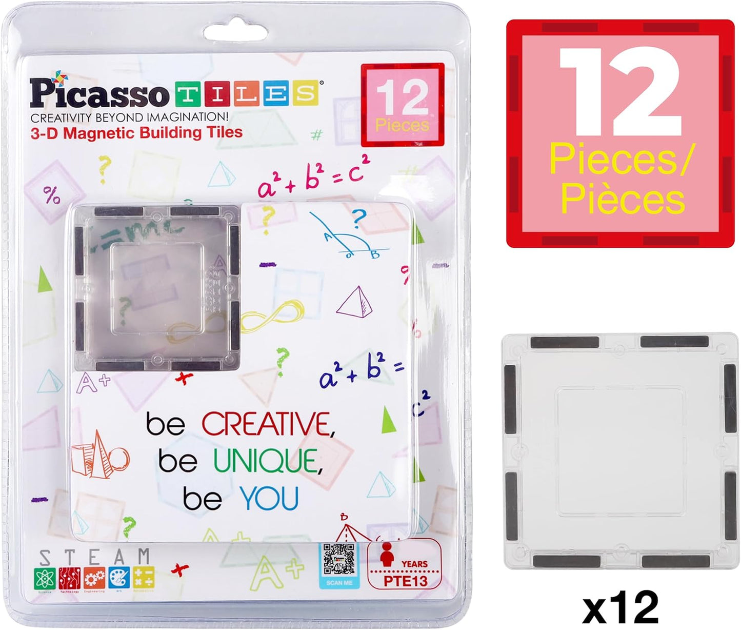 PicassoTiles Window and Door Clip On Magnetic Blocks Magnet Tiles Magnets Building Tile Construction Toy Set STEM Education Toys Learning Kit Stacking Block Playset Boys & Girls Age 3+ PT30