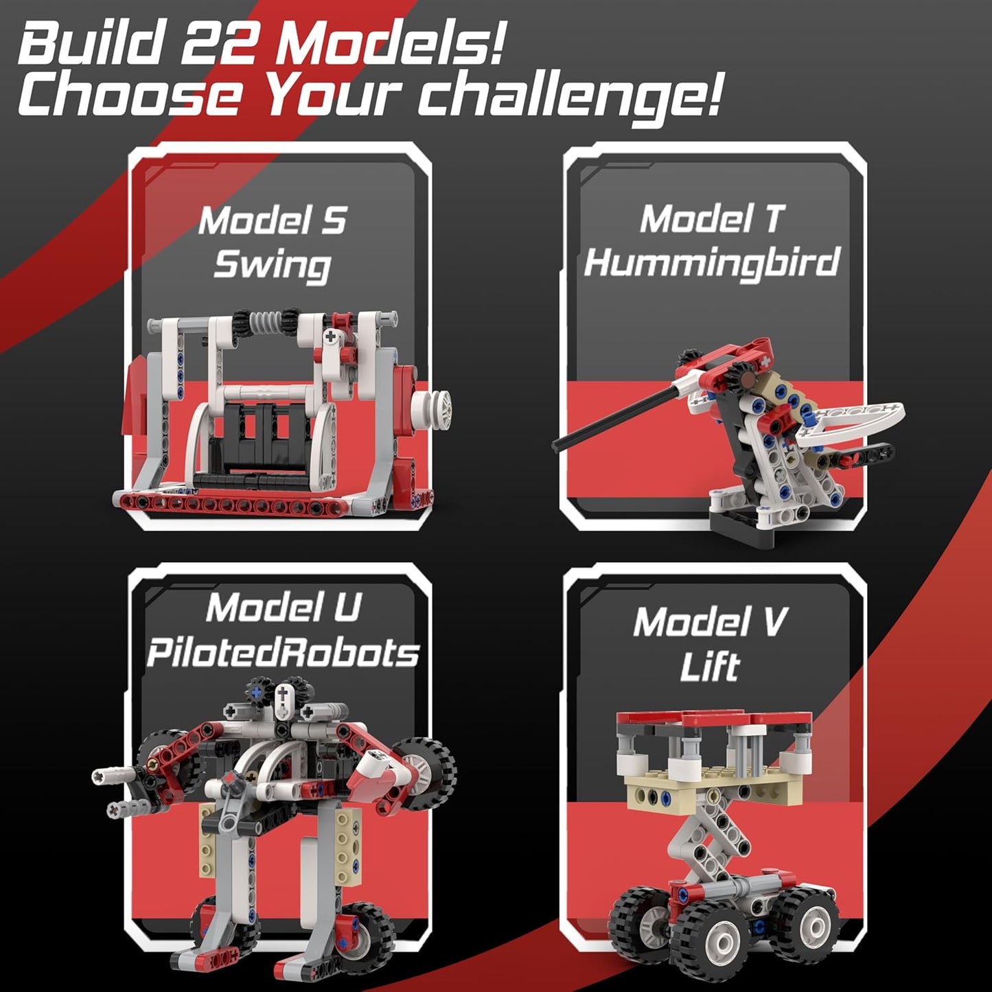 298 Pcs Technic-Parts-Set Axles-Gears-Pins-Beams-Bricks-Arms-Connectors-Wheels-Tires Compatible with Major Brand Building-Block MOC-Toy-Creations