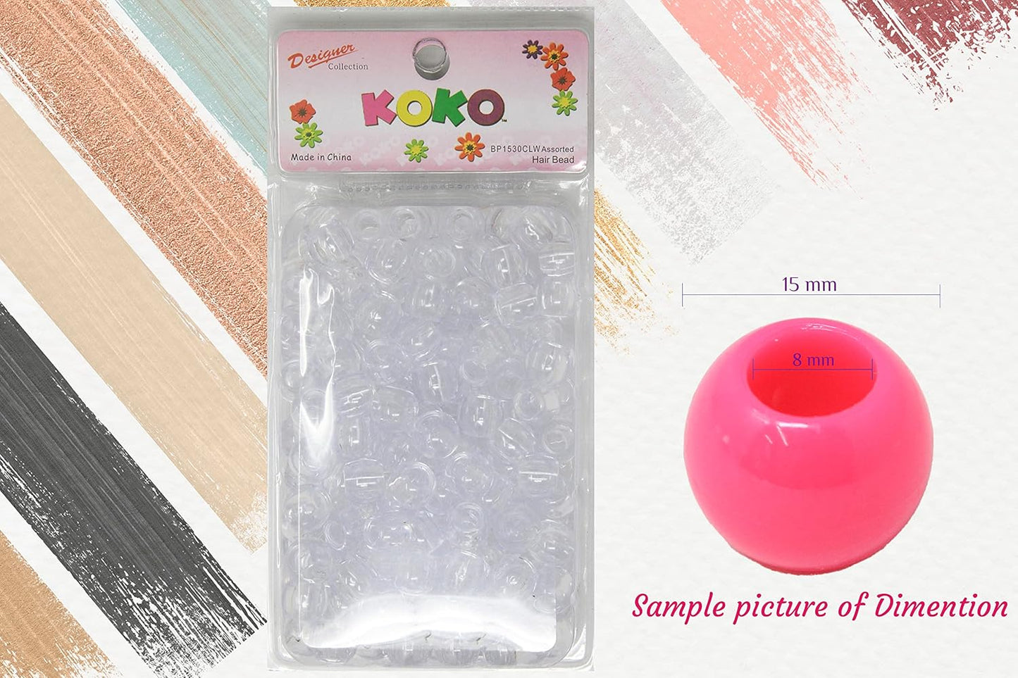 160PC 12x15 mm Premium Wholesale Pony Beads, Bracelet Cool Beads, Beads for Hair Braids, Beads for Kids Crafts, Plastic Beads, Hair Beads for Braids for Girls