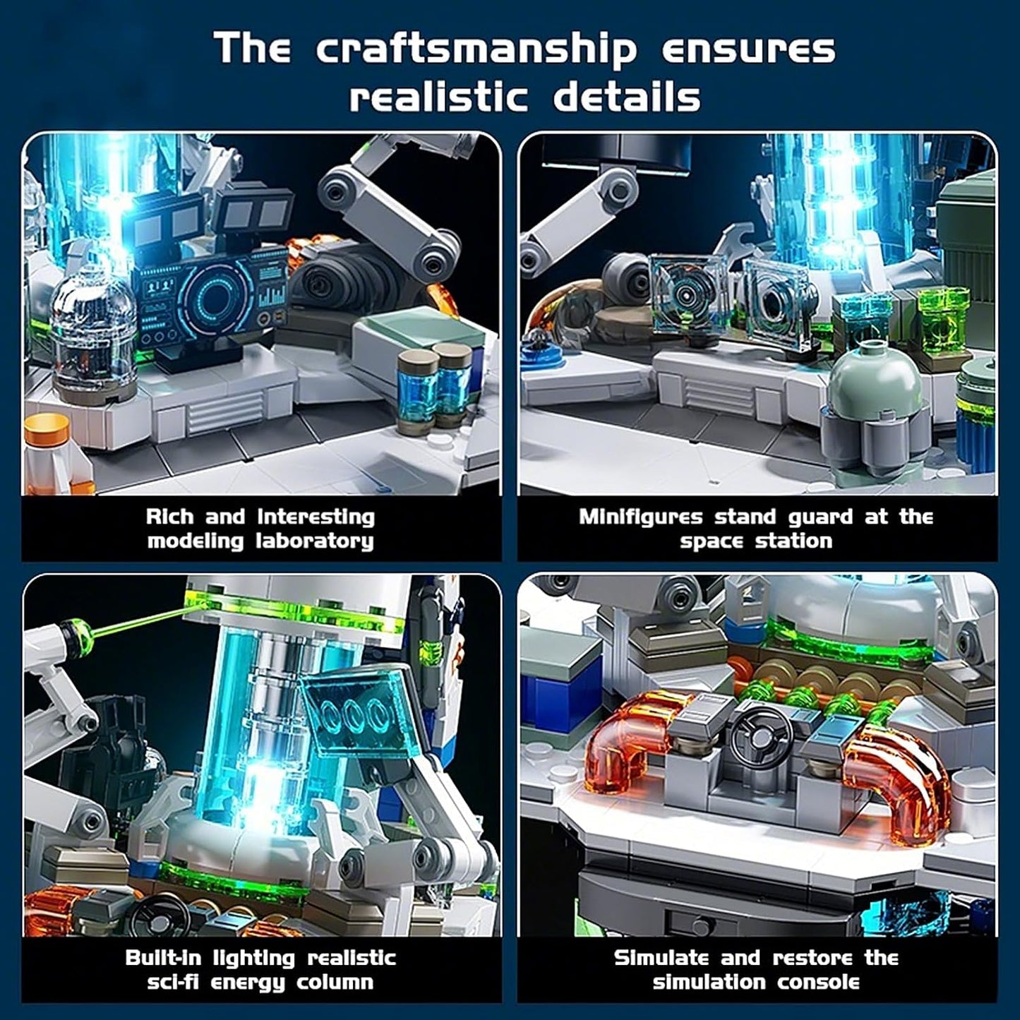 Space Station Globe Building Set for Adults- 1793 Pcs Globe Display Model with Illumination Modes 360° Rotatable LED Educational Stem Toys Graduation Birthday Gifts for Boys Teen Home Decor