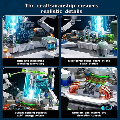 Space Station Globe Building Set for Adults- 1793 Pcs Globe Display Model with Illumination Modes 360° Rotatable LED Educational Stem Toys Graduation Birthday Gifts for Boys Teen Home Decor