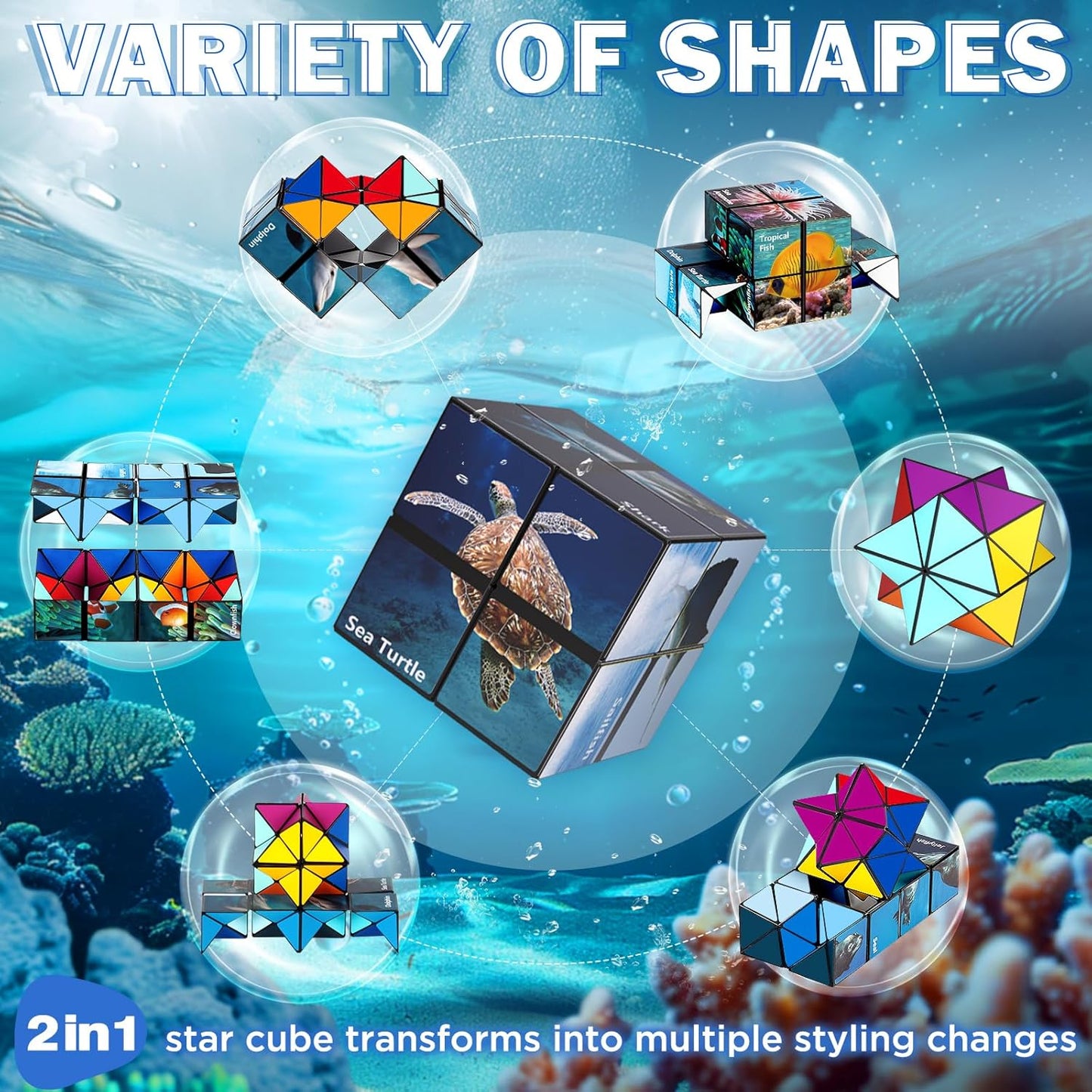 Star Cube Magic Cube Set, 2 in 1 Yoshimoto Cube for Kids and Adults, Toy for Boys and Girls Ages 8-12