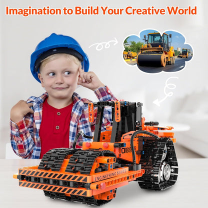 STEM Building Toys for Kids 6-14, 5in1 STEM Robot Building Kit for Kid, Remote & APP Controlled Tank Bulldozer Robot Building Blocks Set Birthday Xmas Gifts Ideas for Boys Girls (689PCS)