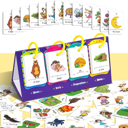 Lachilly Sentence Building Flip Chart, 40 Sentence Builder Game, Vocabulary & Grammar, Activity Educational Learning Tool, Phonics Learning Supplies, Speech Therap, School Supplies