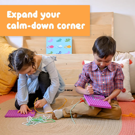 SPARK & WOW Calm Down Threading Boards | Set of 2 | Sensory Activity Board | Autism Toys for Play Therapy | ADHD Toys for Sensory Play