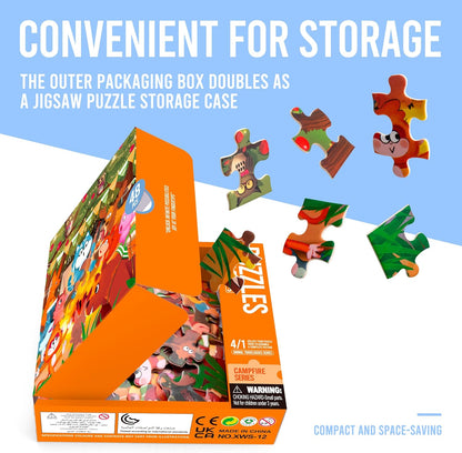 Puzzles for Kids Ages 3-8 Year Old,35pcs Jigsaw Puzzles for Toddlers & Children Ages 4-6，Educational Floor Puzzles with Storage Box for Gifts（Fire Engine）